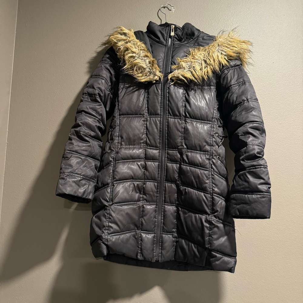 Betsey Johnson Faux fur Hooded Puffer Jacket Size Small